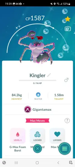 Pokemon Go Shiny Kingler ( Gigantamax ) - Image 1