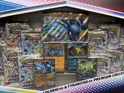Pokemon TCG Prismatic Evolutions Lucario Ex + Tyranitar Ex Premium Collection - Image 2