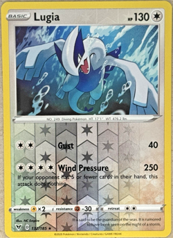 Lugia Vivid Voltage Reverse Holo Rare 132/185 2020 Pokemon TCG Near Mint - Image 1