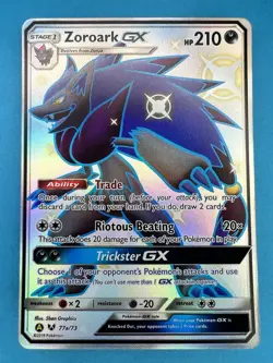 SHINY Zoroark GX ULTRA RARE 77a/73 Pokemon Hidden Fates Alternate Art Promo - Image 1
