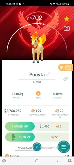 Pokemon Go Ponyta Neclace ( Normal ) ( valor Background) - Image 1