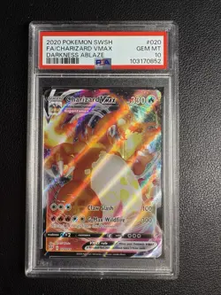 2020 POKEMON SWORD & SHIELD DARKNESS ABLAZE #020 FULL ART/CHARIZARD VMAX PSA 10 - Image 1