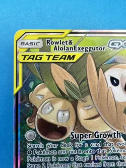 Rowlet & Alolan Exeggutor GX ULTRA RARE Tag Team 1/236 Pokemon Holo Foil - Image 3