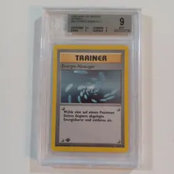 ��Pokemon BGS 9 1st Edition Base Set Shadowless Non Holo Energy Removal #92 - Image 1