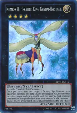 Yugioh! MP Number 8: Heraldic King Genom-Heritage - ABYR-EN045 - Super Rare - Un - Image 1