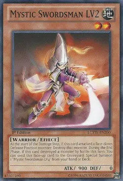 Yugioh! MP Mystic Swordsman LV2 - LCYW-EN200 - Common - 1st Edition Moderately P - Image 1