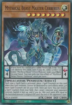Yugioh! MP Mythical Beast Master Cerberus - FIGA-EN059 - Super Rare - 1st Editio - Image 1