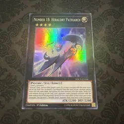 Yugioh Number 18: Heraldry Patriarch WSUP-EN004 Super Rare 1st Ed - Image 1