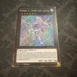 Yugioh Number 21: Frozen Lady Justice PGL2-EN018 Gold Secret Rare 1st Edition - Image 1