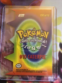 Pokemon Topps EV1 of 12 #10 Caterpie Die-cut Card Mp - Image 2