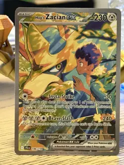 Pokemon TCG Hop's Zacian EX Holo Card 186/159 Sv09: Journey Together 💎🔥🚀 - Image 1