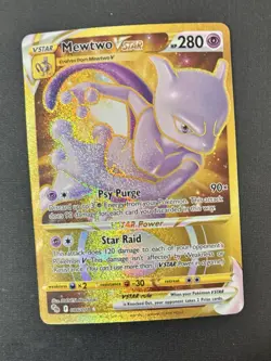 Pokemon TCG Mewtwo VSTAR Gold Secret Rare Full Art Holo Card 086/078 Pokemon Go - Image 1