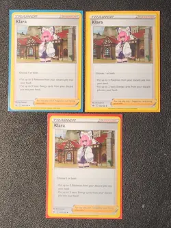 4x Klara 145/198 (3 cosmos holo, 1 reg) Pokemon card Chilling Reign uncommon NM - Image 1