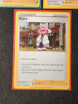 4x Klara 145/198 (3 cosmos holo, 1 reg) Pokemon card Chilling Reign uncommon NM - Image 4
