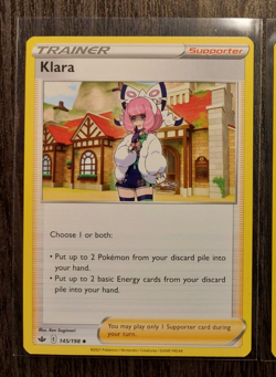 4x Klara 145/198 (3 cosmos holo, 1 reg) Pokemon card Chilling Reign uncommon NM - Image 5
