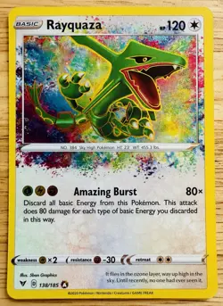 Pokemon Cards Rayquaza 138/185 Amazing Rare Vivid Voltage - (NM) - Image 1