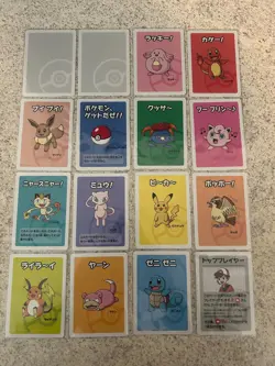 Pokemon Center Old Maid Babanuki Cards * Japanese x16 (Pikachu, Eevee, Squirtle) - Image 1