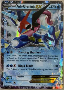 Ash-Greninja EX XY133 Black Star Promo Holo Card Nintendo Pokemon Card - Image 1
