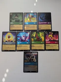 Lot Of (8) Disney Lorcana Fabled Super Rare, Rare & Foil Cards - Image 1