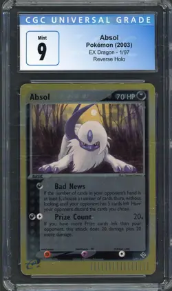 CGC 9 Absol EX Dragon 1/97 Reverse Holo Pokemon Card B27 - Image 1