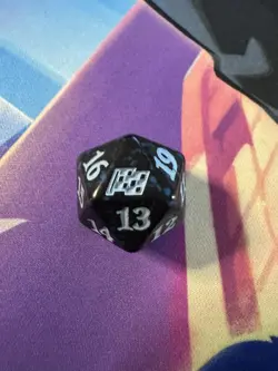 MTG Aetherdrift Spindown Dice D20 Magic the Gathering Black & Blue - Image 1