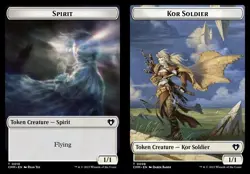 1x Spirit // Kor Soldier - Foil Token NM Eng MTG - Commander Masters - Image 1
