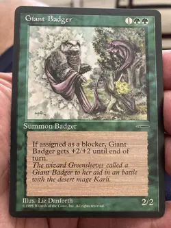 Giant Badger (Book) Promo MTG Rare MAGIC THE GATHERING PWE Tracking ! - Image 1