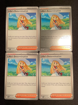 Pokemon TCG Playset - 4x Lillie's Determination 119/132 (1x Reverse, 3x Regular) - Image 1