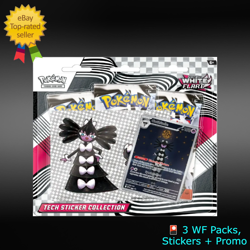 POKEMON White Flare Tech Sticker Collection 3 Pack Gothitelle Black Bolt - Image 1