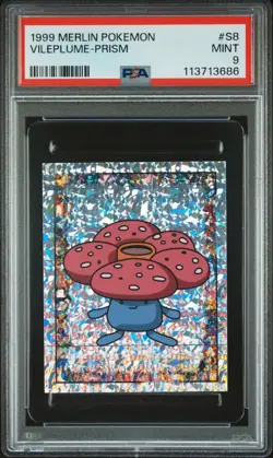 PSA 9 MINT 1999 MERLIN POKEMON S8 VILEPLUME-PRISM - Image 1
