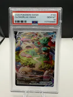 Pokemon Snorlax VMAX Sword & Shield Full Art #142 PSA 10 Gem Mint - Image 1