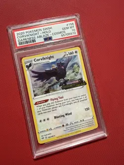 PSA 10 Pokemon Corviknight 156/189 Darkness Ablaze Stamped Promo low POP 9 Cosmo - Image 1