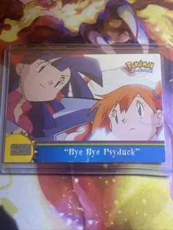 2000 Pokemon Orange Islands OR8 BYE BYE PSYDUCK blue logo non-holo card TCG - Image 1