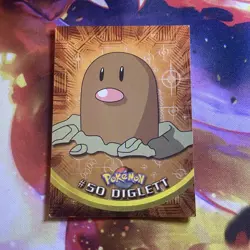 1999 Topps Pokemon TV #50 Diglett -HOLO FOIL Black Logo - Image 1
