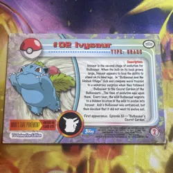 Ivysaur #02 Pokemon Topps TV Animation Edition Blue Logo [1999] - Image 2