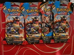 4 X Pokemon Mega Evolution Sleeved Booster Pack Sealed - Varied Art - Image 1