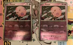Pokemon TCG Munna 035/086 Poke Ball & Master Ball Holo SV: Black Bolt Card Set - Image 1
