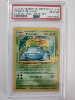 PSA 10 2021 POKEMON CELEBRATIONS CLASSIC COLLECTION #15 VENUSAUR-HOLO - Image 1