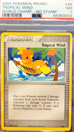 2004 Pokemon World Championship Promo 26 Tropical Wind No Stamp PSA 7 NM - Image 1