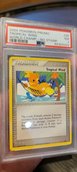 2004 Pokemon World Championship Promo 26 Tropical Wind No Stamp PSA 7 NM - Image 2