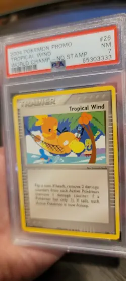 2004 Pokemon World Championship Promo 26 Tropical Wind No Stamp PSA 7 NM - Image 3