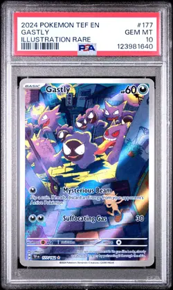 2024 POKEMON TEF EN-TEMPORAL FORCES ILLUSTRATION RARE #177 GASTLY PSA 10 - Image 1
