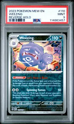 2023 POKEMON MEW EN-151 REVERSE HOLO #110 WEEZING PSA 9 - Image 1