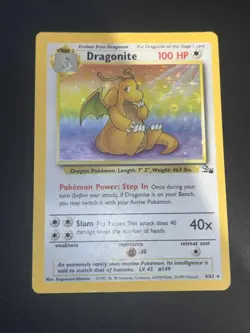 Pokemon TCG Dragonite 4/62 Fossil Holo Rare 1999 Moderate to Heavily Played - Image 1