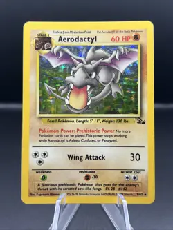 Pokemon Fossil Unlimited - AERODACTYL 1/62 Holo Rare HP - Image 2
