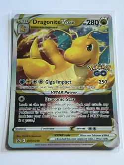 Dragonite VStar SWSH236 Sword & Shield Pokemon GO 2022 Mint - 9.0 + Holo Promo - Image 2