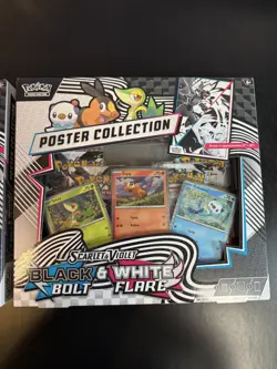 (2) Pokemon Black Bolt And White Flare Unova Poster Collection Box New Sealed - Image 3