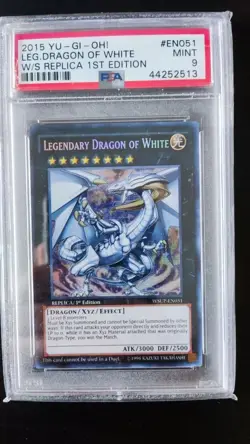 Yugioh Legendary Dragon of White WSUP-EN051 Secret Rare 1st Edition Mint PSA 9 - Image 1