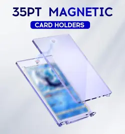 50ct Magnetic Card Holder, 35pt One Touch U-V 50 PACK, White - Image 2