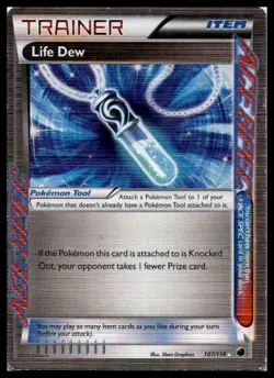 Life Dew 107/116 Plasma Freeze Holo Rare Ace Pokemon Card | MP - Image 1